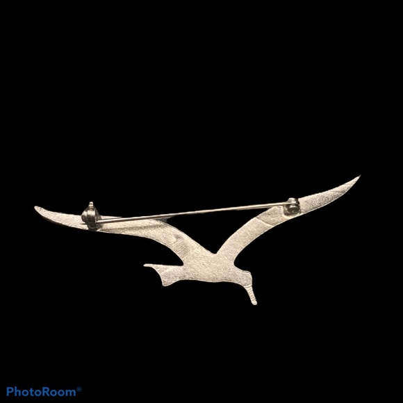 Vintage seagull metal brooch super retro - Picture 2 of 2